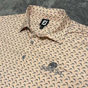 FootJoy FJ Traditions Club Golf Polo  Pink Dolphin All Over Print Short Sleeve